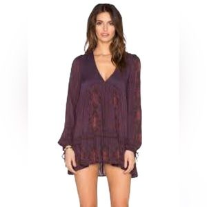 Free People Down by the Bay Purple Tunic Top